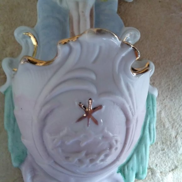 Vintage Holy Water Font Porcelain Bisque-Germany